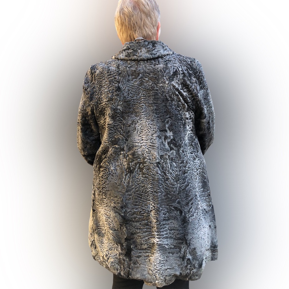 Genuine fur Pappas silver Persian fur genuine large to Xl